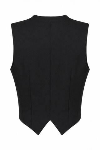 Gilet de costume en laine - Noir