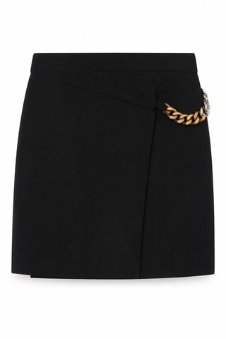 Jupe portefeuille en laine - Noir