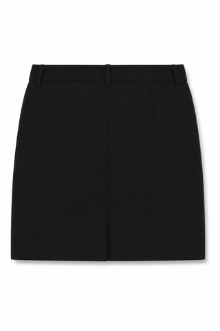 Jupe portefeuille en laine - Noir