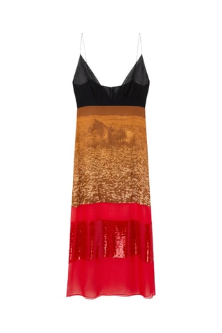 Robe midi en soie - Orange