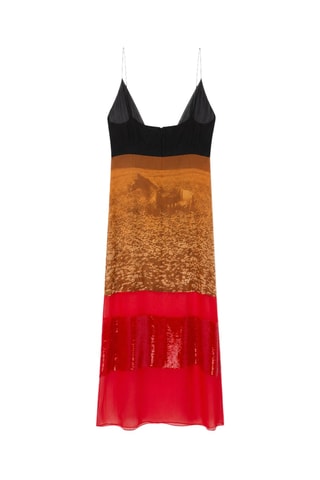 Robe midi en soie - Orange