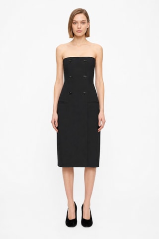 Robe bustier en laine - Noir