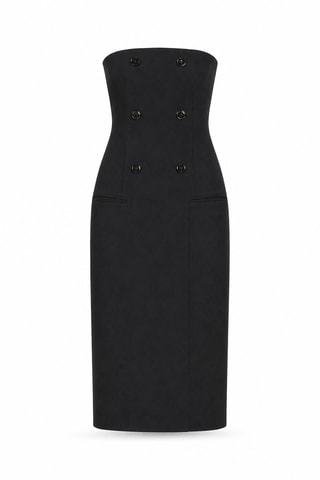 Robe bustier en laine - Noir
