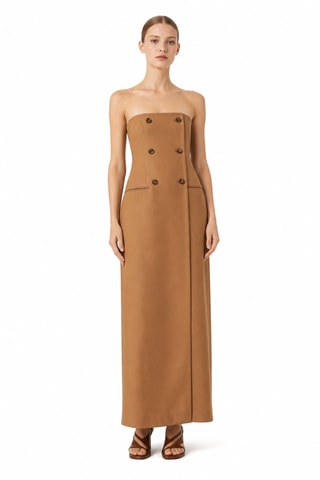 Robe bustier en laine - Marron clair