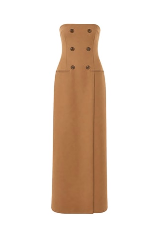 Robe bustier en laine - Marron clair