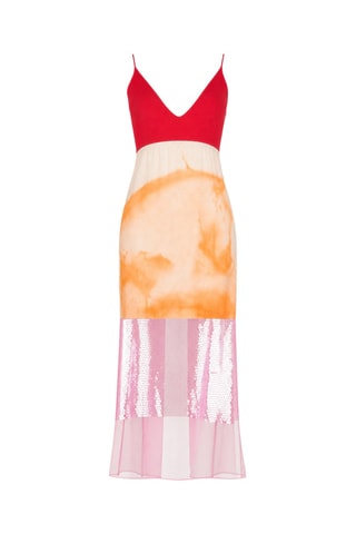 Robe midi en soie - Orange