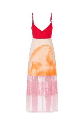 Robe midi en soie - Orange