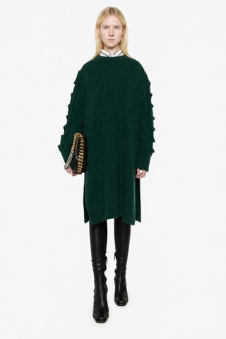Robe pull en cachemire et laine - Vert