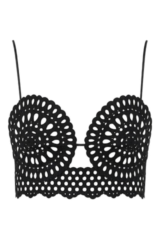 Soutien-gorge en lin - Noir