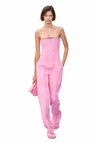 Mouwloze Linnen Jumpsuit - Roze