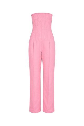 Mouwloze Linnen Jumpsuit - Roze