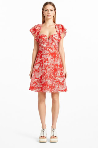 Robe patineuse en soie - Rouge
