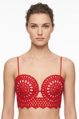 Soutien-gorge en lin - Rouge