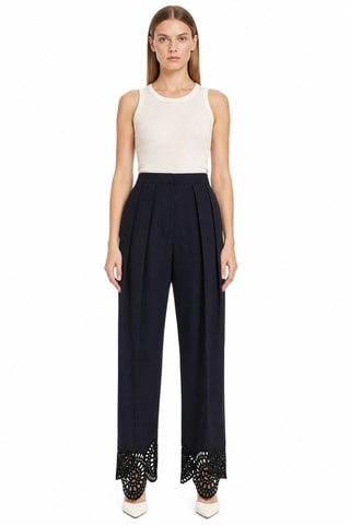 Pantalon en laine - Bleu marine