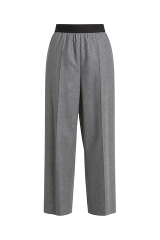 Pantalon wide legs en laine - Gris
