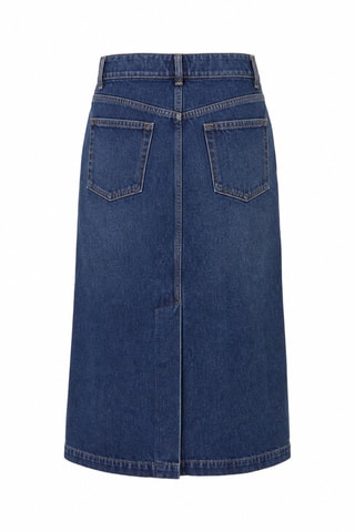 Jupe midi en jean taille haute - Bleu