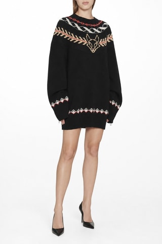 Robe pull en laine vierge - Multicolore