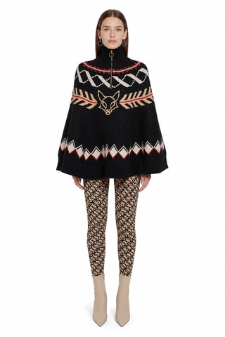 Poncho en laine vierge - Multicolore