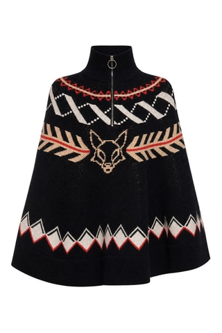 Poncho en laine vierge - Multicolore