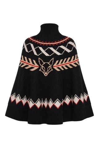 Poncho en laine vierge - Multicolore