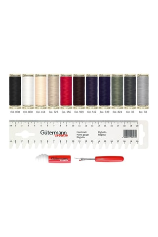 Caixa de 11 bobinas, régua e seam-fix mini