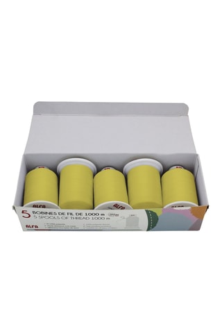 5 bobinas de linha - 1000 m - Amarelo