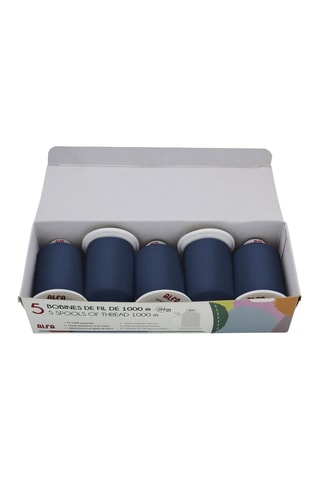 5 bobinas de linha - 1000 m - Azul-marinho