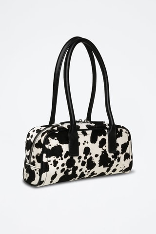 Sac à main en cuir Anise - Blanc et noir