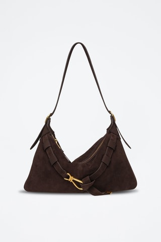 Sac porté épaule en nubuck Bklarity - Marron foncé