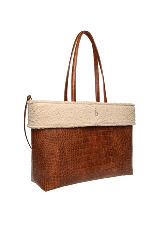 Sac porté épaule et pochette Amaia - Marron et beige