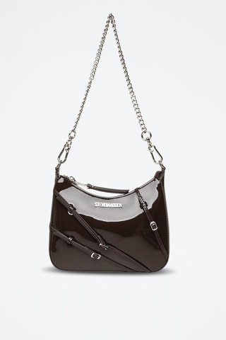 Sac bandoulière verni Liana 2 - Marron foncé