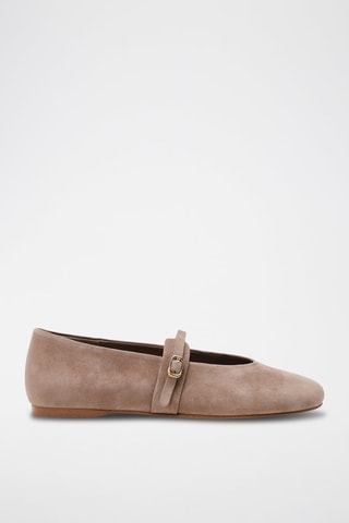Ballerines en nubuck Rejoice - Marron clair