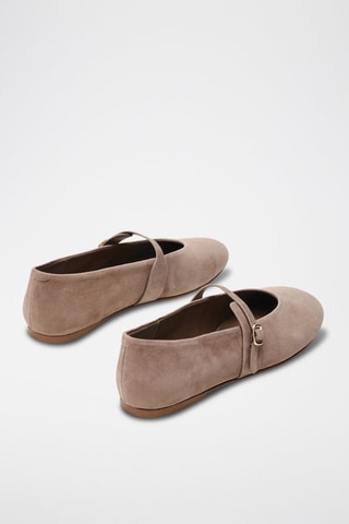 Ballerines en nubuck Rejoice - Marron clair