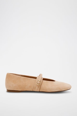 Babies en cuir de mouton nubuck Rejoice - Camel