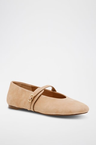 Babies en cuir de mouton nubuck Rejoice - Camel