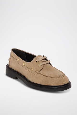 Chaussures bateau en nubuck Rummored - Taupe