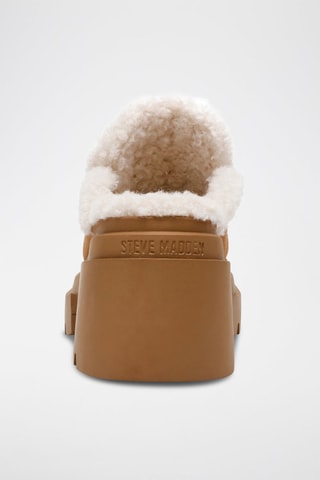 Mules fourrées à talons en nubuck Turnpike - Marron clair