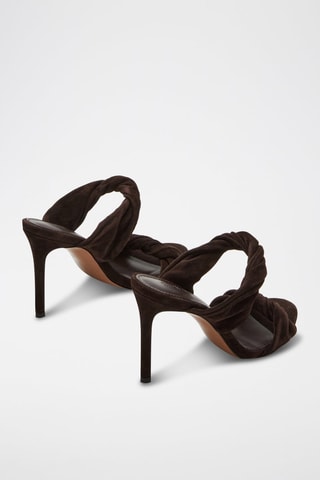 Mules à talons en nubuck Trophy - Marron