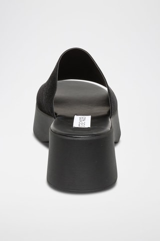 Mules compensées en nubuck Slinky - Noir