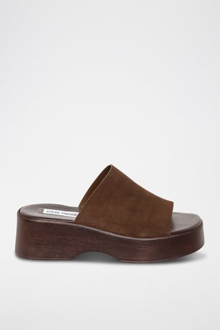 Mules compensées en nubuck Slinky - Marron