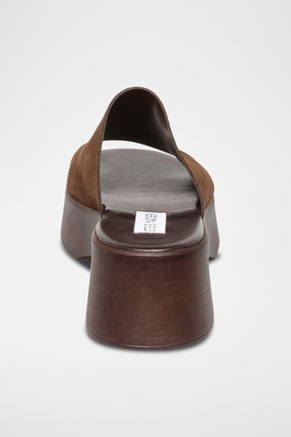 Mules compensées en nubuck Slinky - Marron