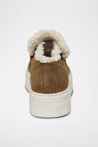Slip-on plateformes fourrés en nubuck Maya - Taupe