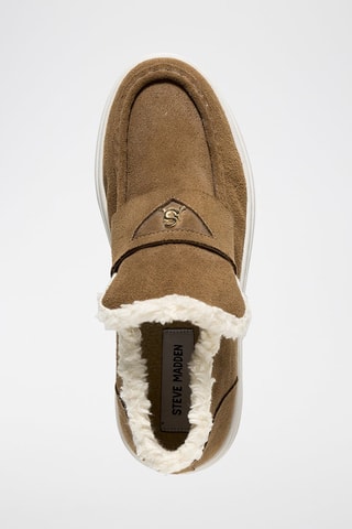 Slip-on plateformes fourrés en nubuck Maya - Taupe