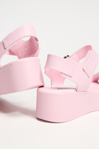 Sandales plateformes en cuir Basher - Rose