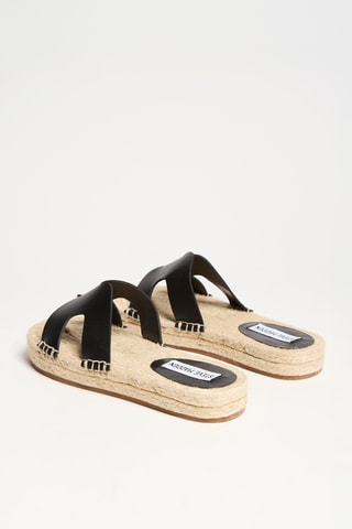 Mules plateformes en cuir Cheerup - Noir