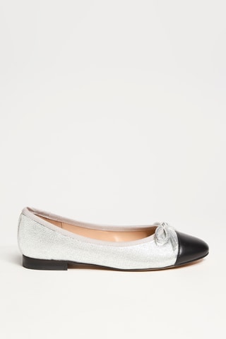 Ballerines en cuir verni Ellison - Argenté