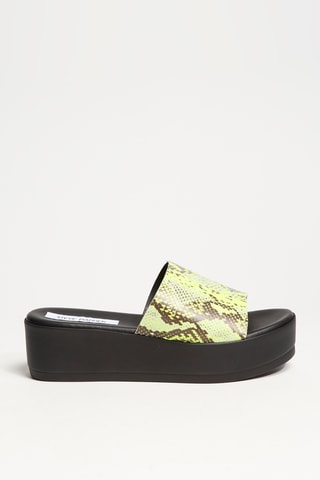 Mules plateformes Serano - Vert citron