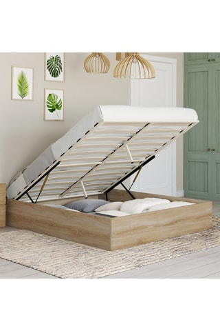 Lit coffre en bois avec sommier Malta - Couchage 140 x 190 cm