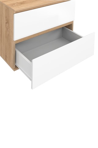 Meuble de salle de bain suspendu 2 tiroirs Tom - 60 x 60 x 45 cm