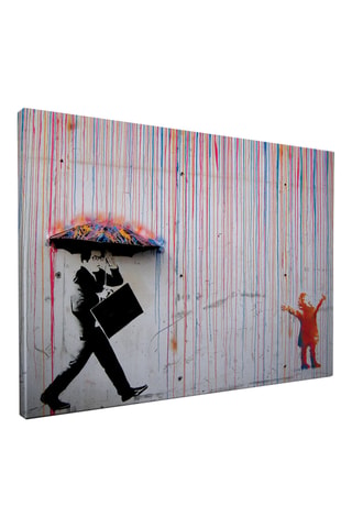 Cuadro "Caminar bajo la lluvia" Banksy - 50 x 70 cm